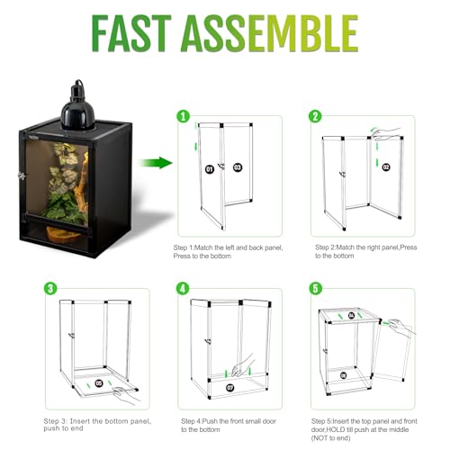 12"x12"x18" Reptile Terrarium (12x12x18 inch-two doors / Black)