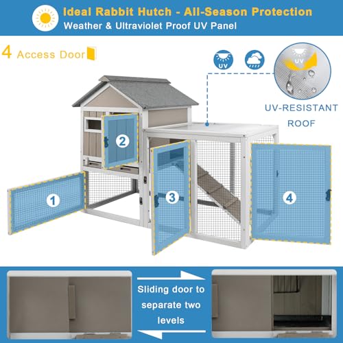 48" L 2 Story Rabbit Hutch (48.0"L x 23.6"W x 36.2"H)