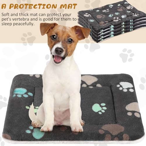 4 Pack Soft Pet Bed Mat Small Dog Crate Fleece (23 x 18 Inches / Black)