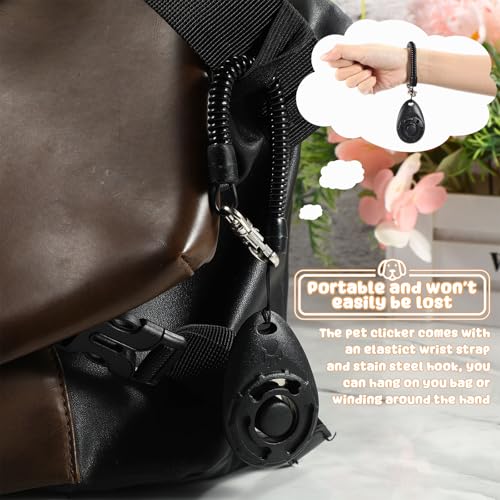 18 Pcs Dog Training Clicker with Wrist Strap for Pets (Black)