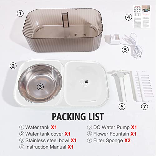 Cat Water Fountain Food Bowl Stainless Steel