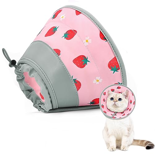 Cat Cone Collar Soft to Stop Licking (Pink / L)