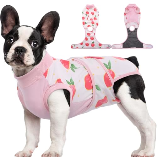 Recovery Suit for Dogs Cats (X-small (Back:8.3-11.4'', Weight:4-7 Lb) / 1#Blush Peach)
