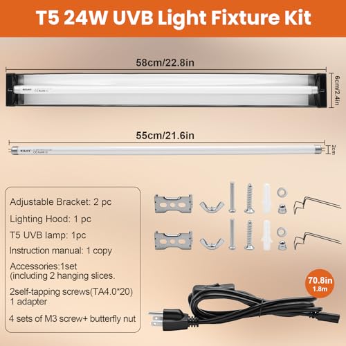 T5 HO UVB Reptile Light Kit (22-Inch 24W)