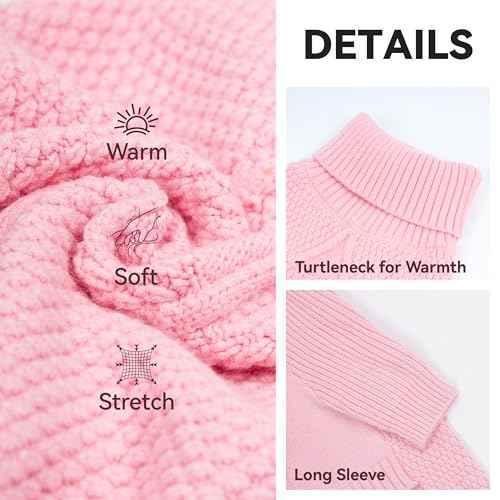 Dog Sweater Long Sleeve Warm Sweaters for Giant Breed Dogs Boy Girl (Pink / XXXX-Large)
