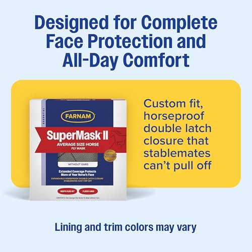 SuperMask II Horse Fly Mask Without Ears For Eyes (Average Horse)