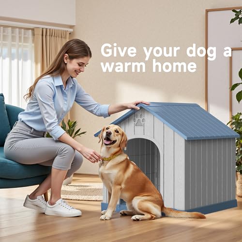 Dog House Outdoor Large Breed (Blue / 38.62*36.26*38.07)