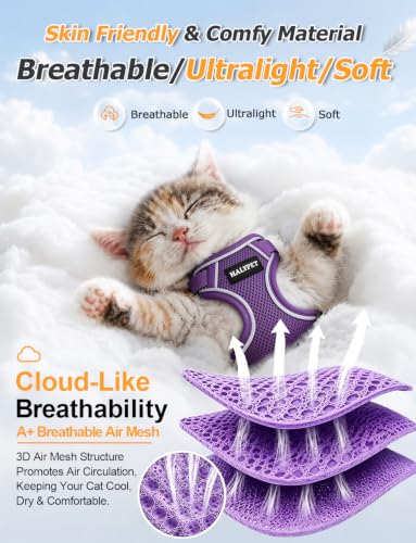 Cat Harness and Leash Set (H600 Pro Purple / X-Small (4-6lb))