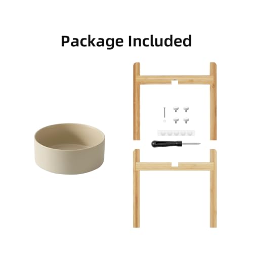 Dog Bowls Elevated (Matte Khaki)