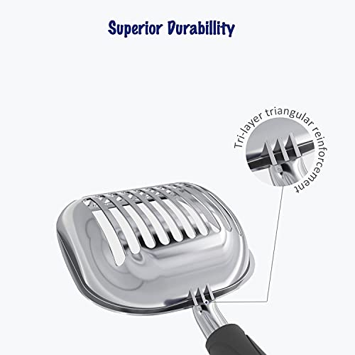 Cat Litter Scoop (Large / POLISHED Aluminum \ #06 Black Handle)