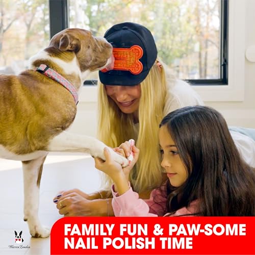 Distract-A-Hat ™ by Warren London - Dog Grooming Distraction Lick Hat for Nail Clipping and Grooming – Adjustable Fit with Adhesive Dog Lick Pad, Spreader & Cleaning Brush Included (One Size Fits All - Hat Only)