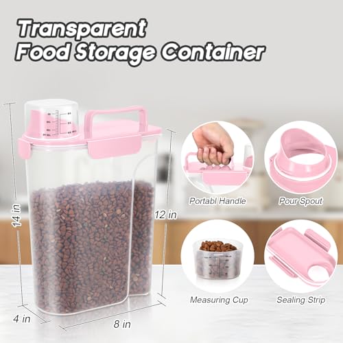 8 12LBS Dog Food Storage Container (Light Pink / (3L+5L)-2pack)