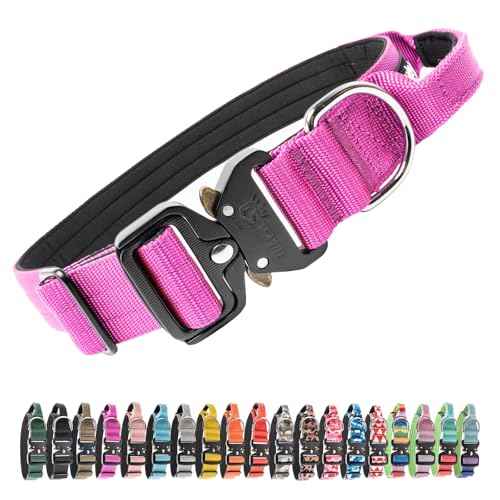Tactical Dog Collar (Basic Purple - Handle Style / L: Neck 17.5" to 24.5")