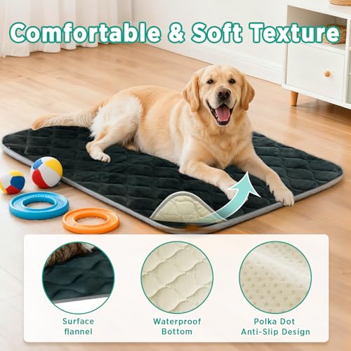 Dog Bed Mat Crate Pad (24.0"L x 18.0"W x 0.7"Th" / Grey Mat)