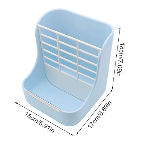 Rabbit Hay Feeder 2 in 1 Automatic Guinea Pig Food Bowl (Blue)
