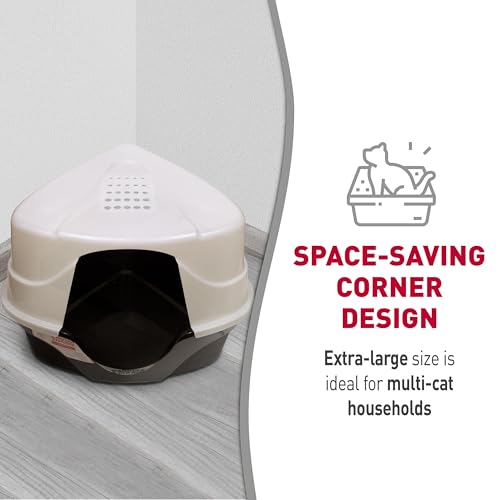 Advanced Hooded Corner Cat Litter Box with Charcoal Filter (Pack of 1)