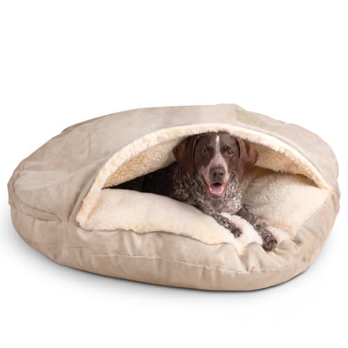 Cozy Cave Dog Bed (45.0"L x 45.0"W x 8.0"Th / Buckskin)