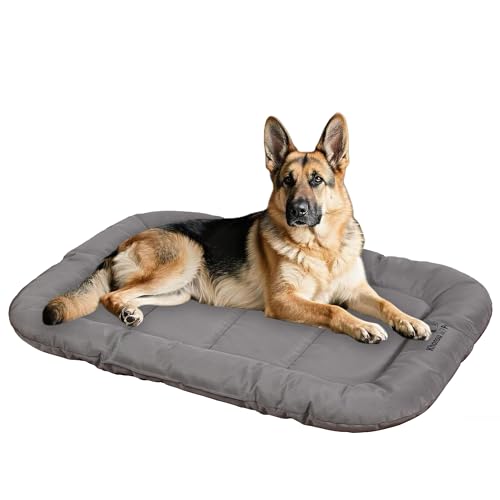 Durable Dog Bed Tough and Tear Proof Dog Crate Bed with Heavy (Gray / XL(42"x29"x3"）)