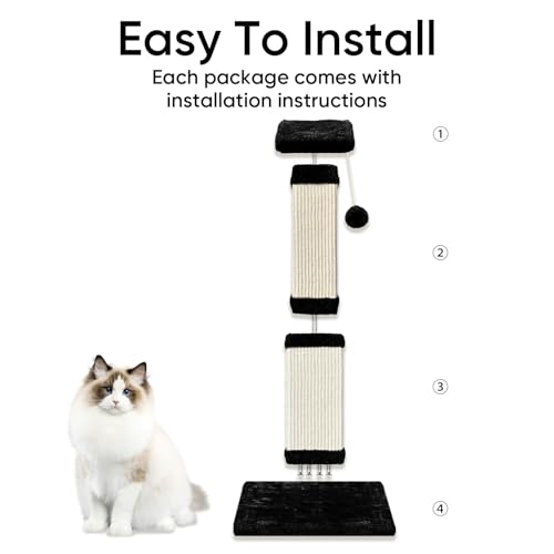 Cat Scratching Post for Indoor Cats (Black and White)