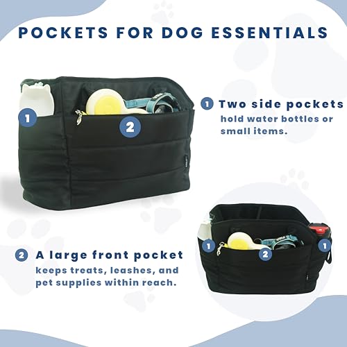 Lightweight Puffy Dog Purse Carrier for Small Dogs (Black)