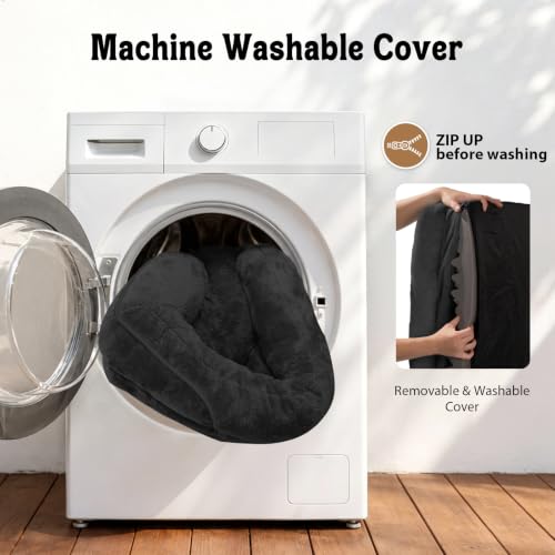 Orthopedic Washable XXL Dog Bed for Extra Large Dogs (Black / 45"L x 35"W x 7.5"Th)
