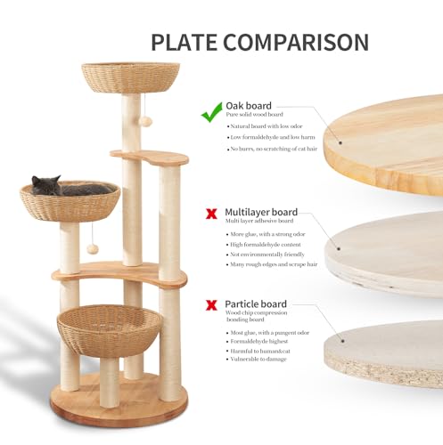 54" Modern Cat Tree Tower for Indoor Cats