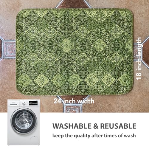 Washable Pee Pads for Dogs (18x24 Inch (Pack of 2) / Green/Multi)