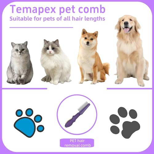 Pet Comb for Dogs & Cats with Long & Short Stainless Steel Metal Teeth For Shedding and Tangles (Pet Grooming Comb)