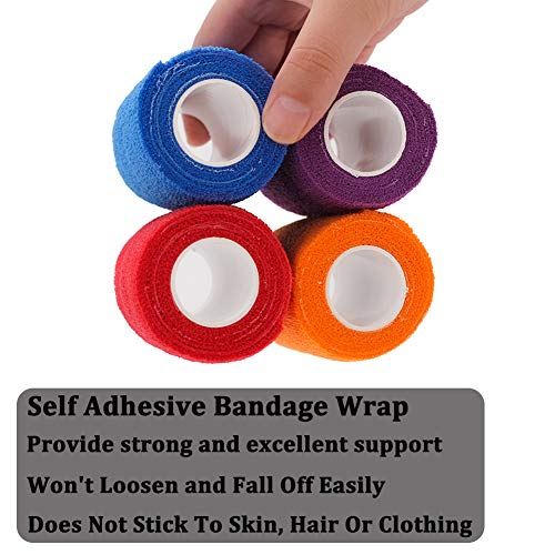 12 Rolls Elastic Self Adhesive Bandage Wrap 3 Inch (3 Inch-12 Count Color)