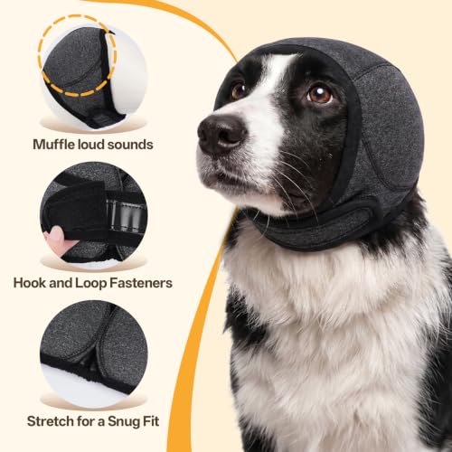 Dog Calming Hoodie Noise Shield Anxiety Relief for Dogs (Grey / S)