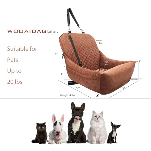 Dog Car Seat for Small Dogs (Brown)