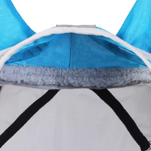 CareMaster Pro Luminous Horse Fly Mask Large Eye Space Standard with Ears UV Protection for Horse Sky Blue XL Extra Full (Sky Blue / X-Large (Warmblood))