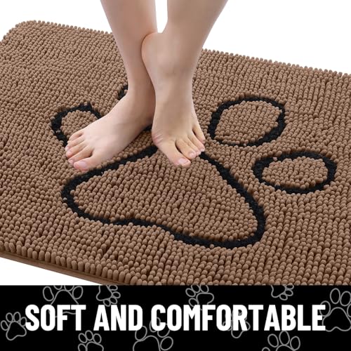 Dog Door Mat for Muddy Paws (47"X24" / Coffee and Black)