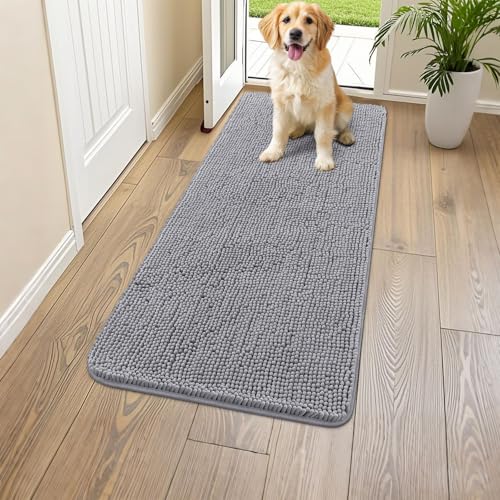 Dog Door Mat for Muddy Paws 45x27 (Grey / 45"X27")