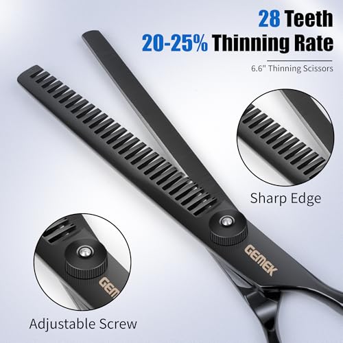 Dog Grooming Scissors Kit with Safety Round Tips (Charcoal)