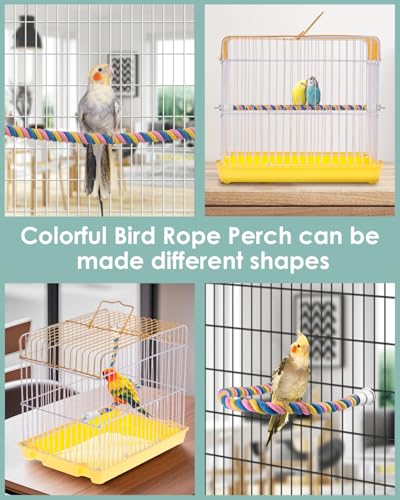 Conure Toys 5 PCS Bird Foraging Shredder Hanging Swing Rope Perch Toys Sola Balls with Sand Hammer for Small Parrots Parakeets Conures Cockatiels Love Birds Cage Toy (5 PCS)