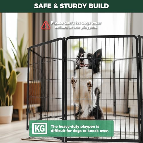 Homeplus Indoor Dog Playpen with Divider Connectors (Black / 40"H)