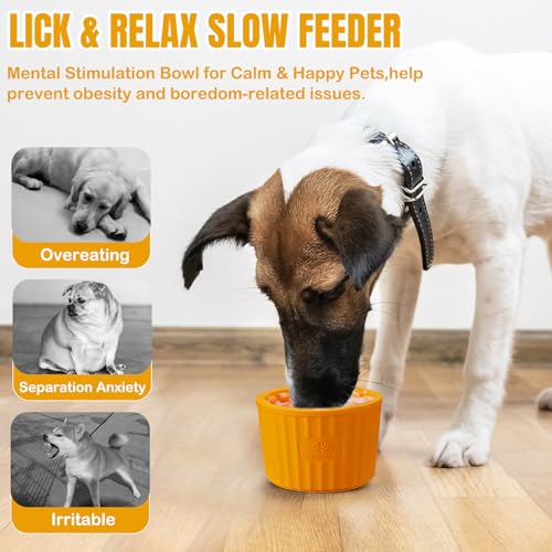 Dog Lick Bowl (M-L / Orange)