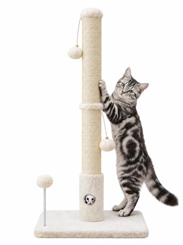 Funny Cat Scratching Posts Sturdy Scratcher Posts 33'' Off White (Off White / 33‘’)