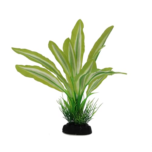 Silk Aquarium Plants for Betta Fish Tank (Green-yellow / 8 Inch)