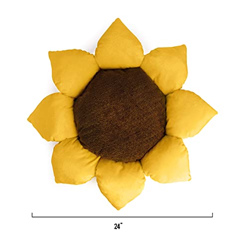 Soft Plush Small Cute and Cozy Nature Dog Cat Bed (Sunflower)