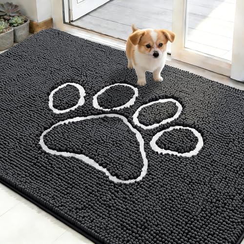Dog Door Mat for Muddy Paws 48x30 (Dark Grey / 48" X 30")