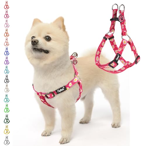 No Pull Dog Harness Small Sized Step (Fuchsia(Daisy) / Small)
