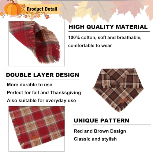 Fall Dog Bandanas with Fringe (X-Large / Rust Brown)