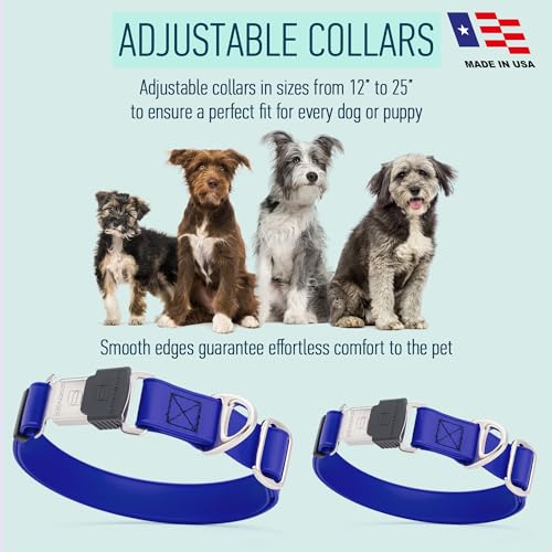 Biothane Waterproof Dog Collar with Herm Sprenger Stainless Steel Quick Release Buckle (W 1" x L 15"-25" / Blueberry Royal)