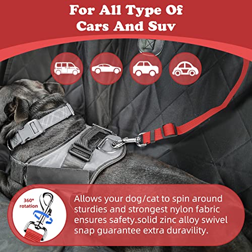 2 Pack Dog Seat Belt for Car (Red)