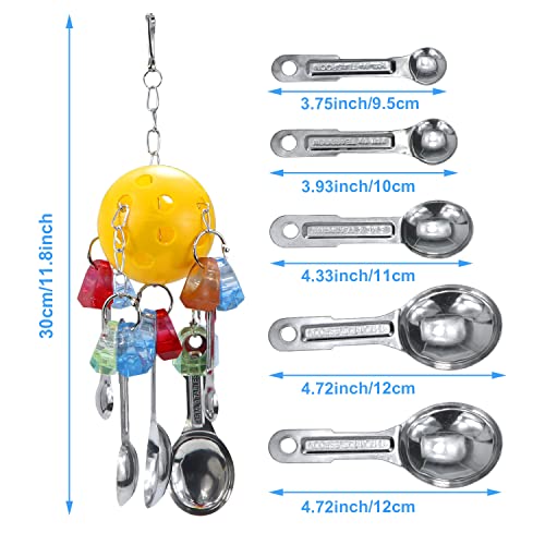 Bird Chew Toy Metal Spoons Hanging for Parrot Macaw (A - Spoon Toy)