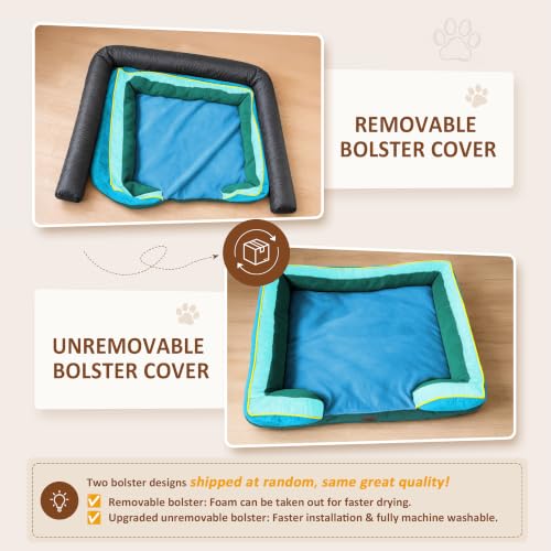 Orthopedic Dog Bed for Extra Large Dogs with Bolster (45.0"L x 35.0"W x 8.5"Th / Dallas)