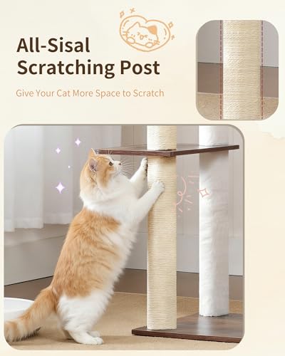 Cat Tree 70.5" Wood Tall Cat Tower for Large Indoor Cats HCT121SR (Rustic Brown / 70.5 inch)