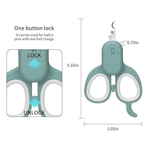Cat Nail Clipper with LED Light (Suitable for Cats＆Dogs / Blue)